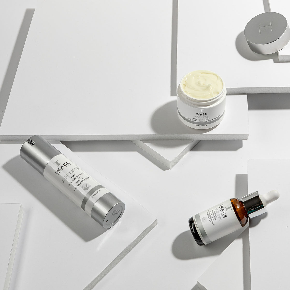 IMAGE Skincare products including Ageless Total Anti-Ageing Serum, Ageless Total Repair Creme, and Vital C Hydrating Anti-Ageing Serum.