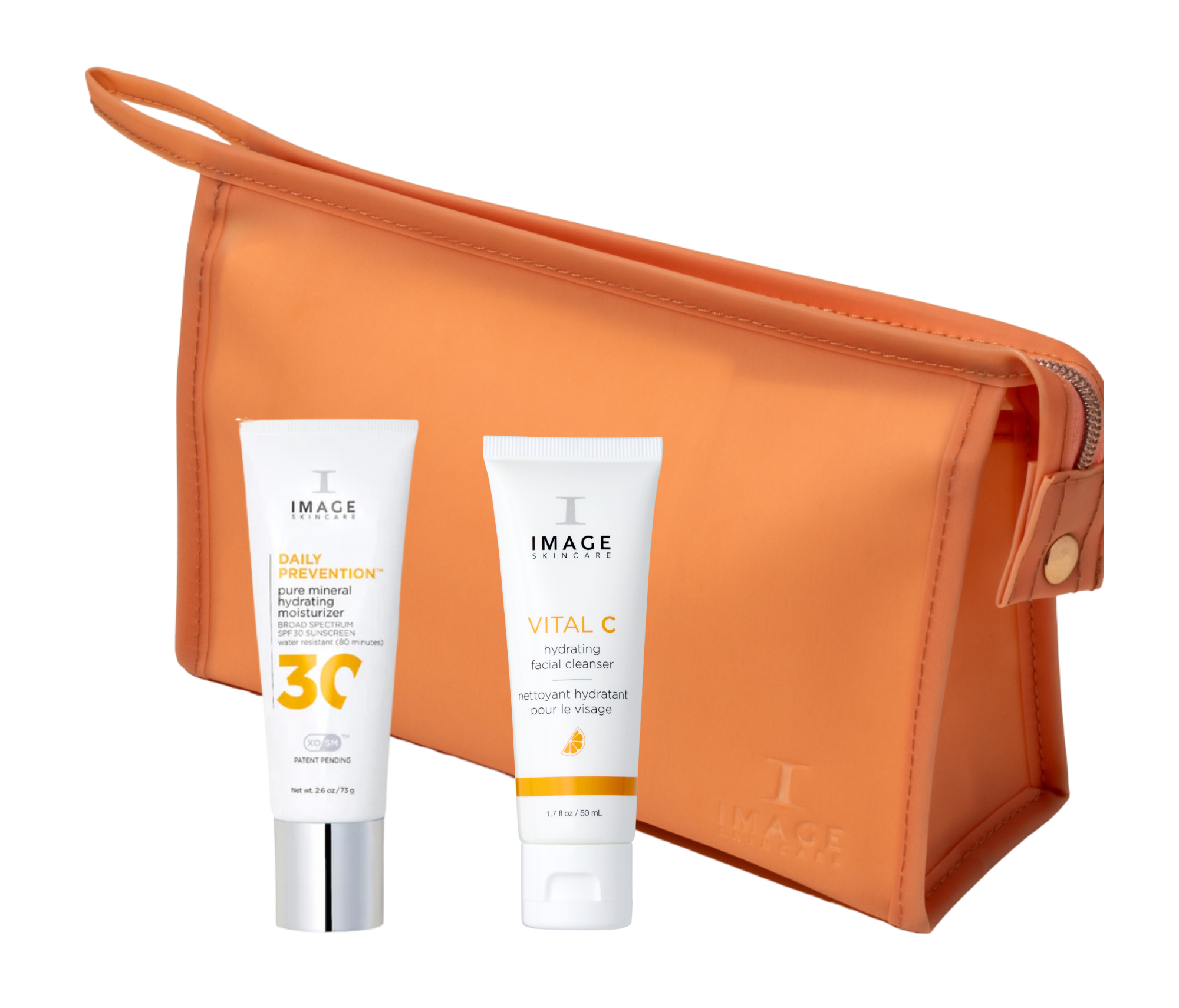 Travel Size VITAL C Cleanser, SPF30 Moisturiser and Beauty Bag